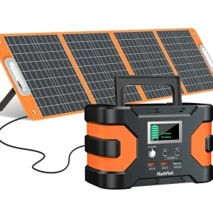 Solar Generator with 100 w Foldable Solar Panel