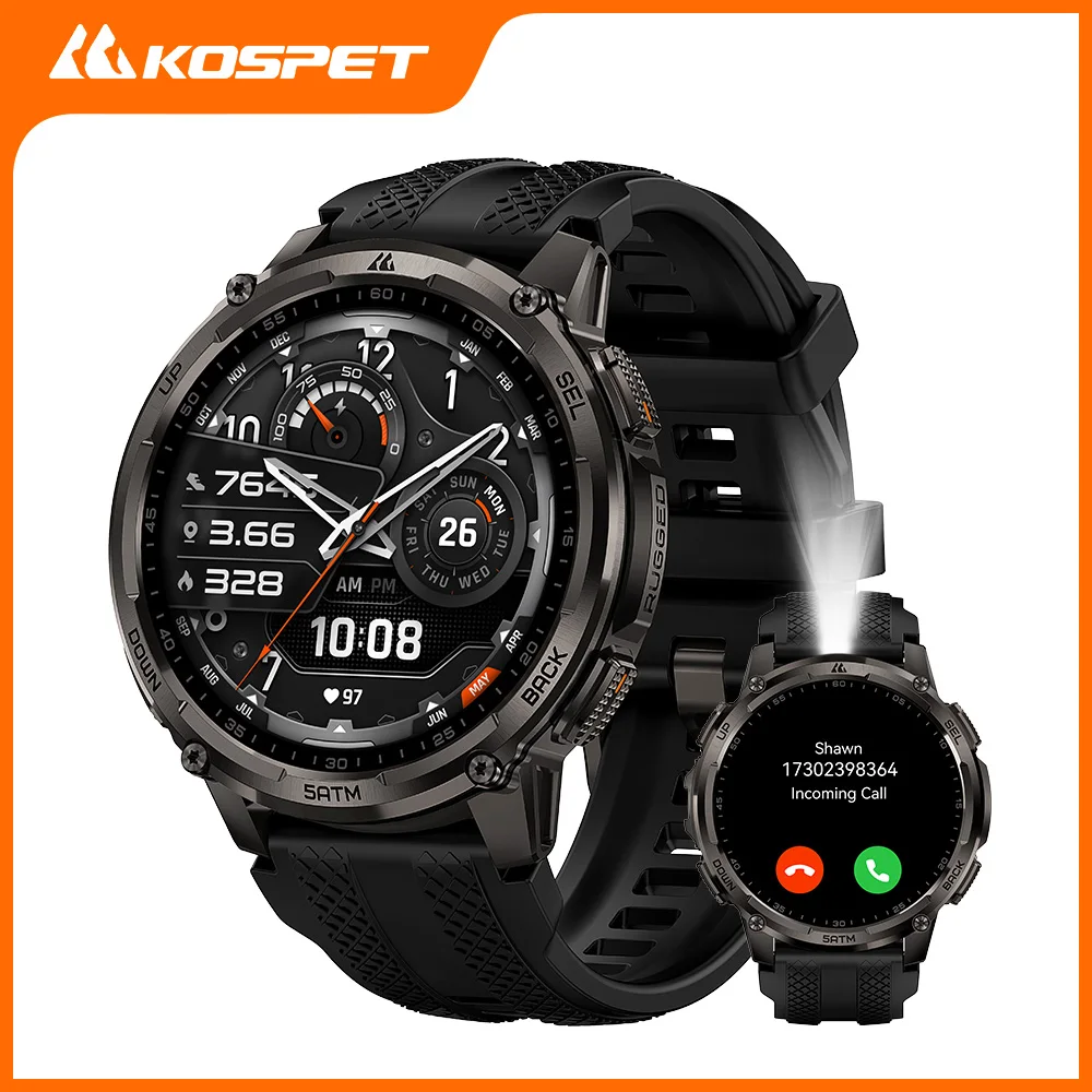Smartwatch Men’s Outdoor w Flashlight, Waterproof - Image 1