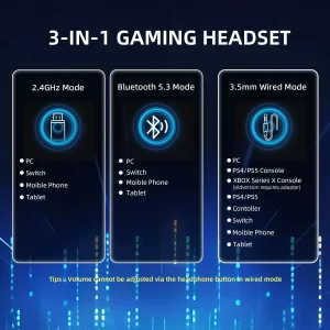 Wireless Gaming Headset with Dual Microphone - Thumbnail Image 3