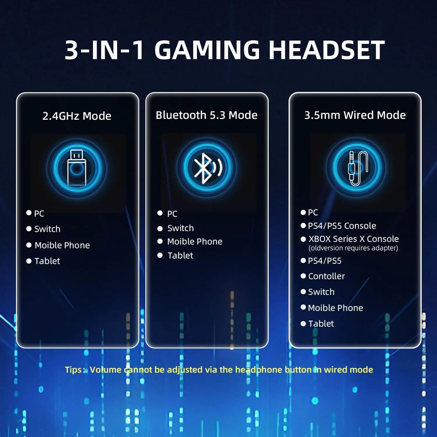Wireless Gaming Headset with Dual Microphone - Image 3