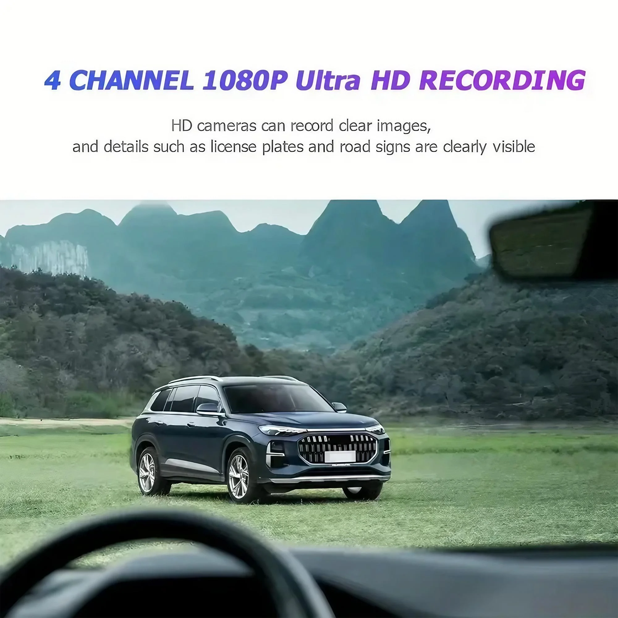 4 Lens Dash Cam 1080P Full HD 360 Loop Recording - Image 4