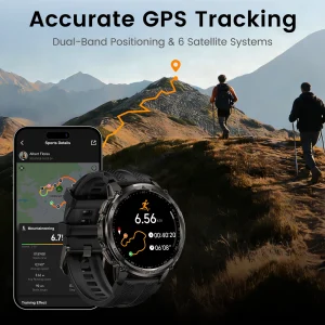 Smartwatch Men’s Outdoor w Flashlight, Waterproof - Thumbnail Image 3