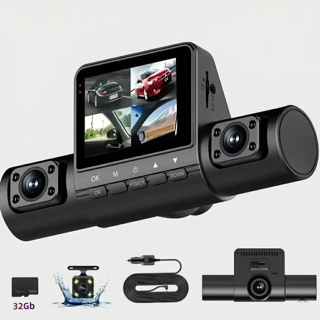 4 Lens Dash Cam 1080P Full HD 360 Loop Recording - Image 1