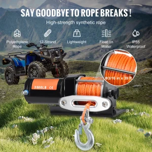 3500lbs Electric Winch ATV/UTV - 39 ft  Rope - Thumbnail Image 4