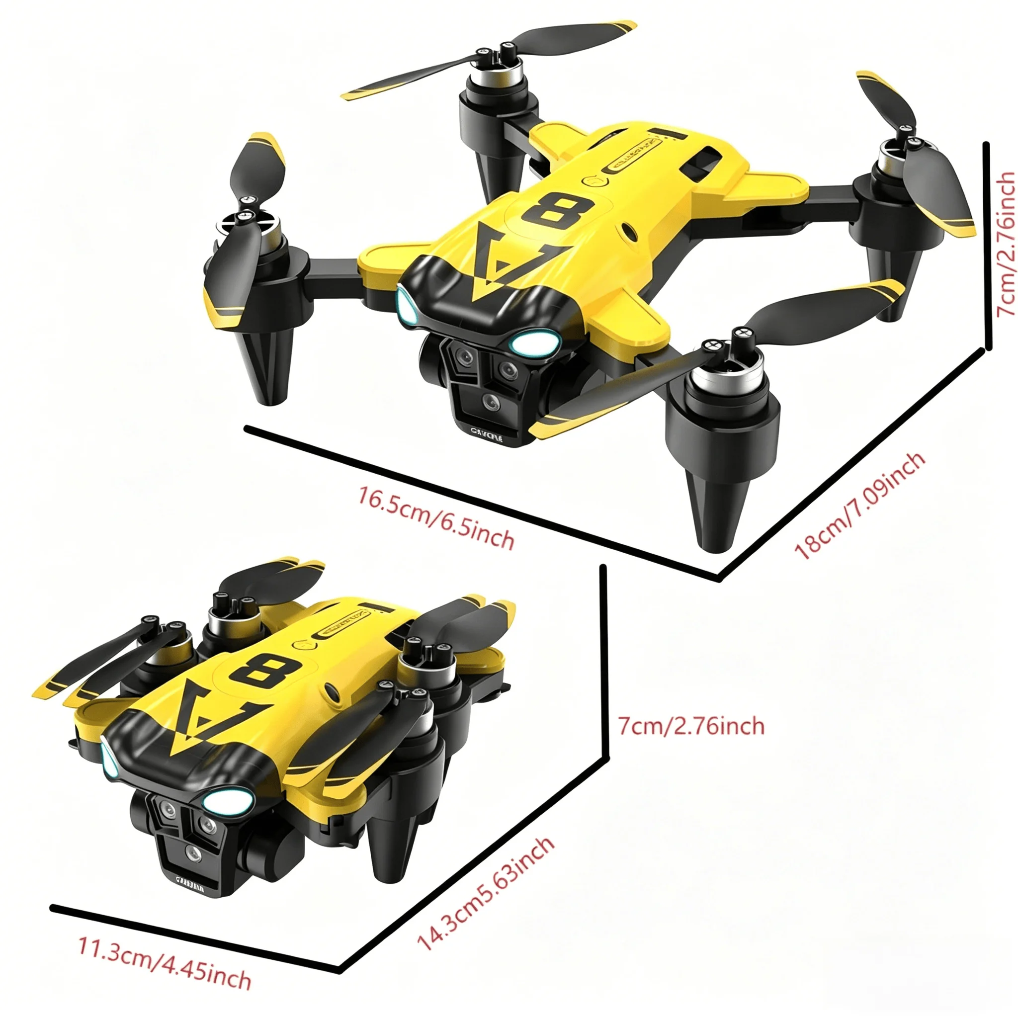 Quadcopter with Triple Cameras, One-Key Return - Image 1