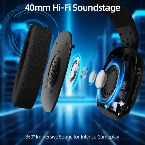 Wireless Gaming Headset with Dual Microphone - Thumbnail Image 5