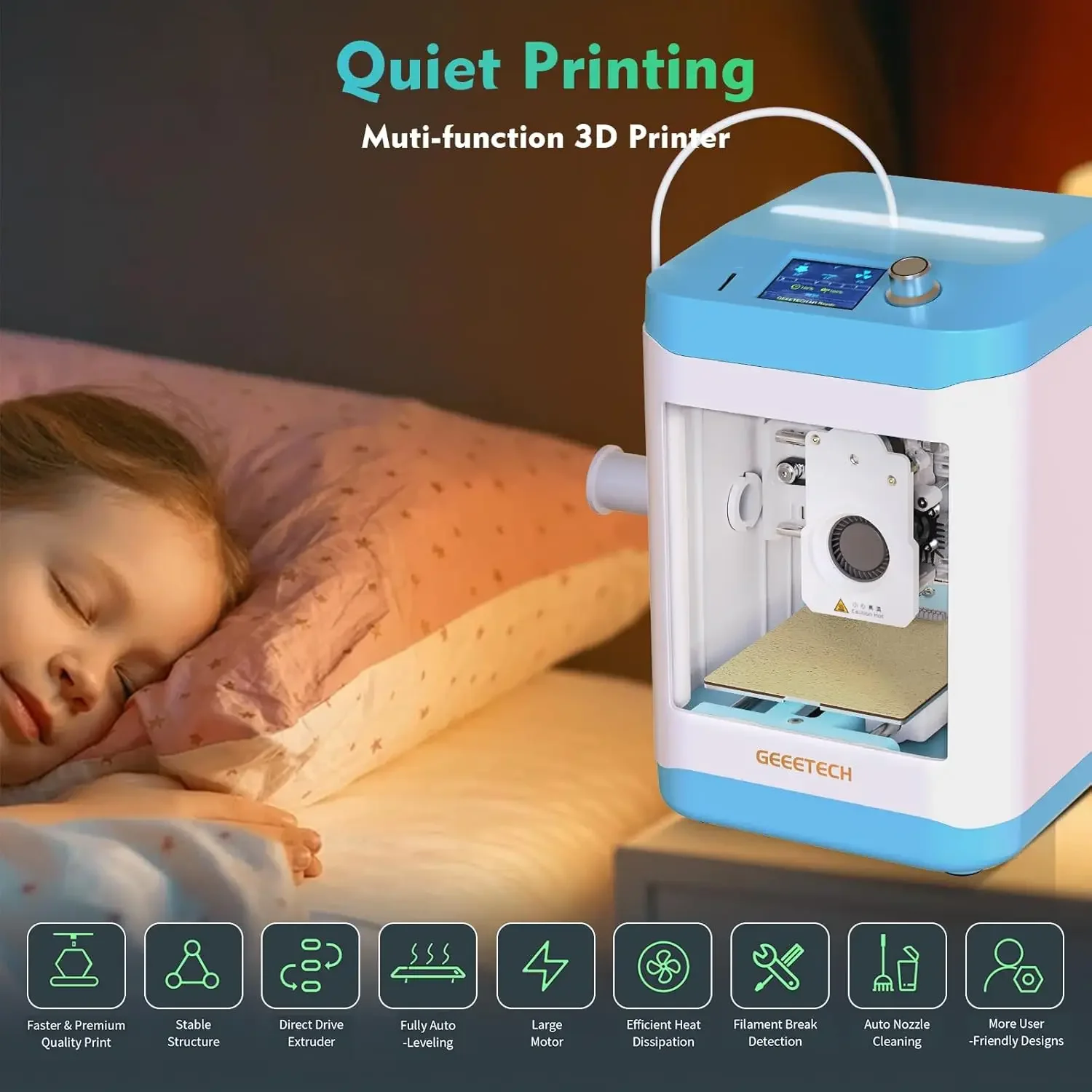 Mini 3D Printer for Kids and Beginners,Auto Leveling - Image 3