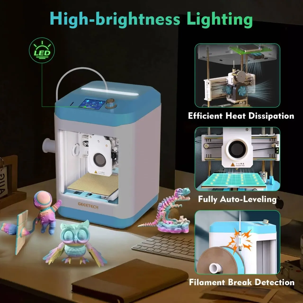 Mini 3D Printer for Kids and Beginners,Auto Leveling - Image 2
