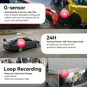 4 Lens Dash Cam 1080P Full HD 360 Loop Recording - Thumbnail Image 8