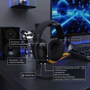Wireless Gaming Headset with Dual Microphone - Thumbnail Image 6