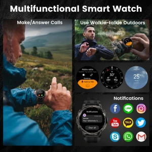 Smartwatch Men’s Outdoor w Flashlight, Waterproof - Thumbnail Image 6