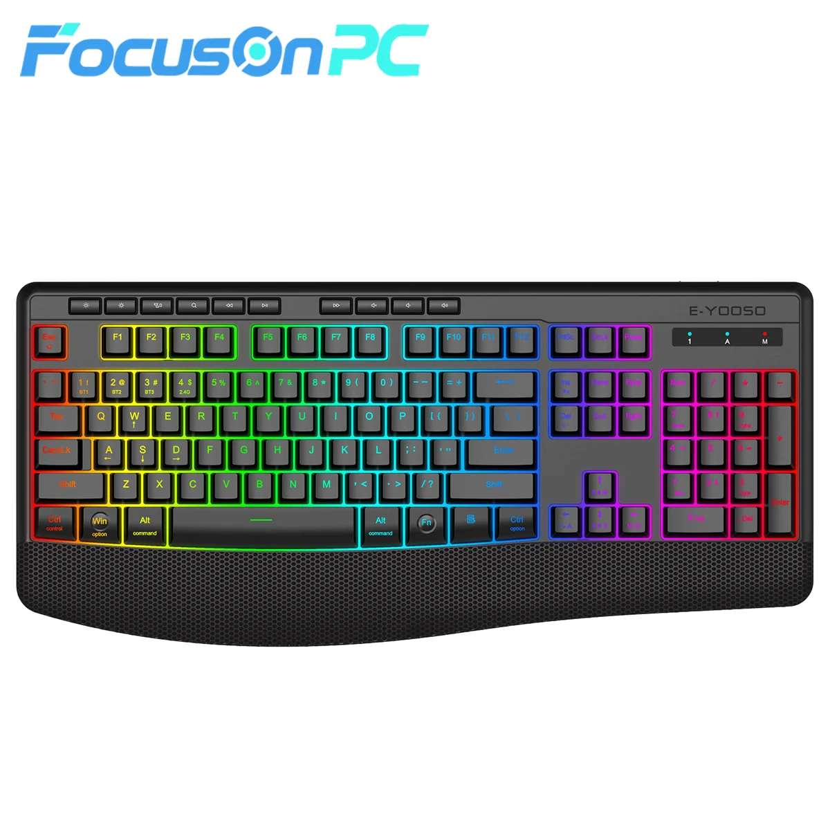 Tri-Mode Wireless Gaming Keyboard, Backlit, Ergonomic - Image 1