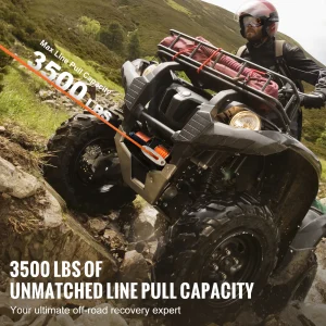 3500lbs Electric Winch ATV/UTV - 39 ft  Rope - Thumbnail Image 2