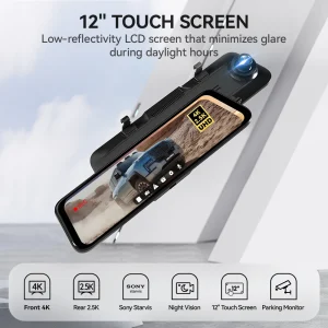 Rearview Dash Cam 12" IPS Screen - Thumbnail Image 5
