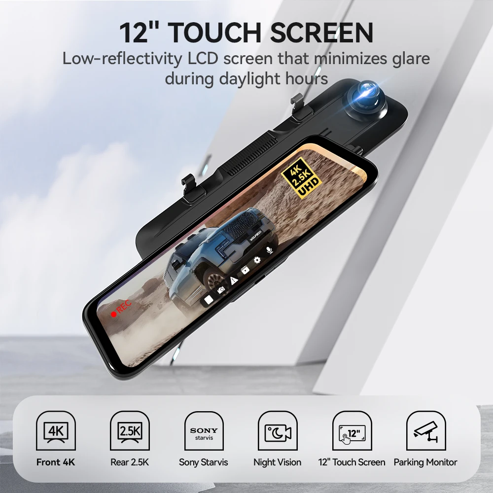 Rearview Dash Cam 12" IPS Screen - Image 5