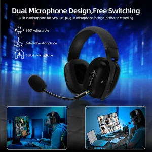 Wireless Gaming Headset with Dual Microphone - Thumbnail Image 4