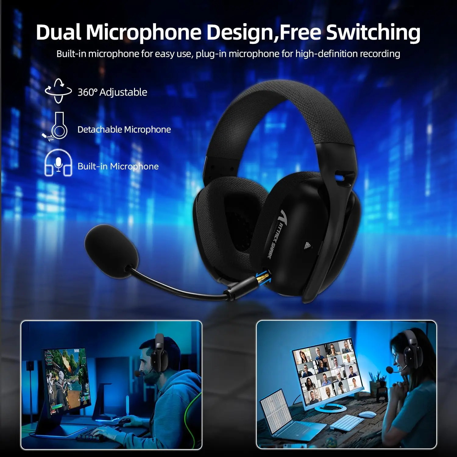 Wireless Gaming Headset with Dual Microphone - Image 4