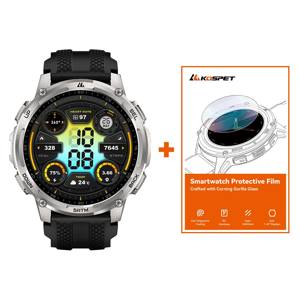 Smartwatch Men’s Outdoor w Flashlight, Waterproof - Image 8
