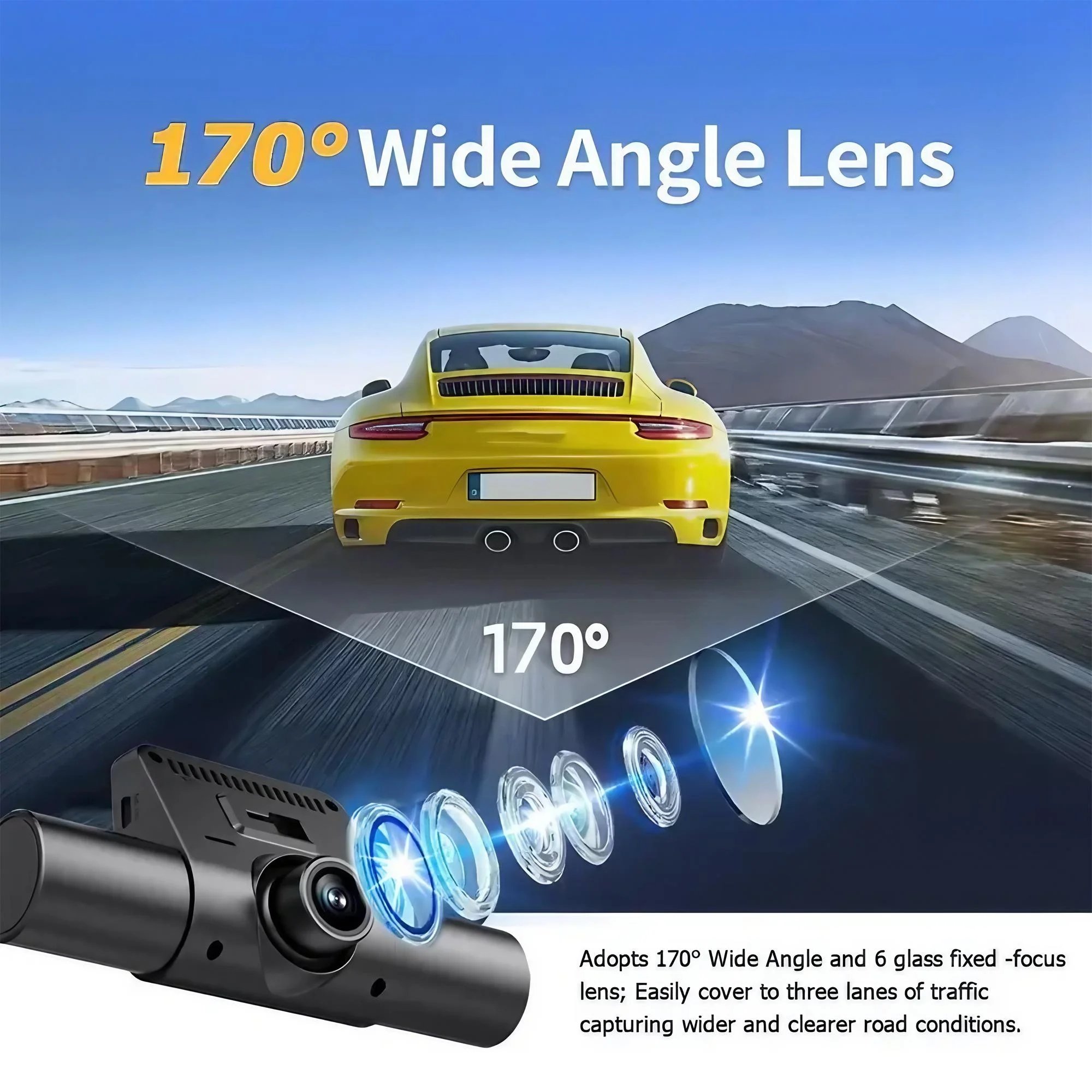4 Lens Dash Cam 1080P Full HD 360 Loop Recording - Image 6