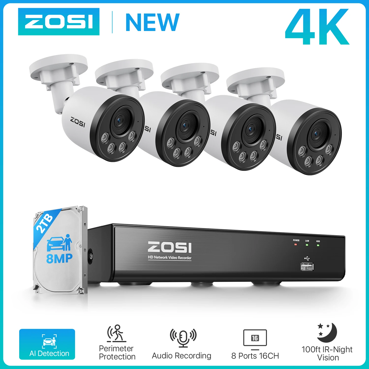 Security Camera System 8MP Weatherproof 8CH CCTV - Image 2